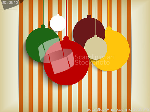 Image of Merry Christmas Retro Colorful Hipster Background