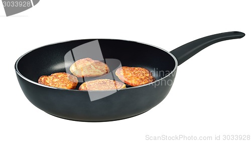 Image of Pancakes in a frying pan