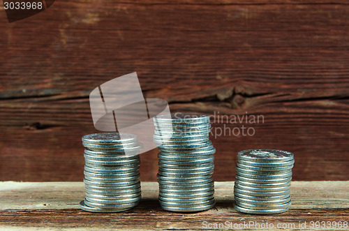 Image of Piles of silver coins