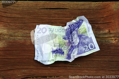 Image of Crumpled swedish bank note