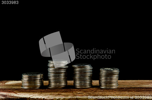 Image of Piles of silver coins