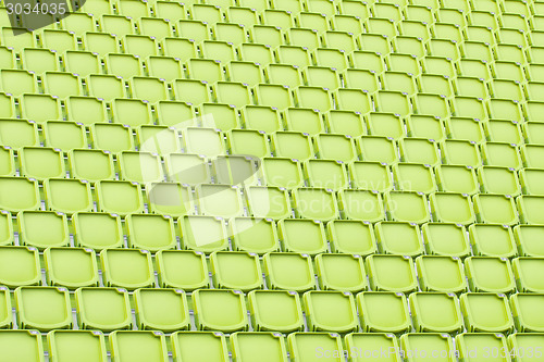 Image of Yellow seat in sport stadium