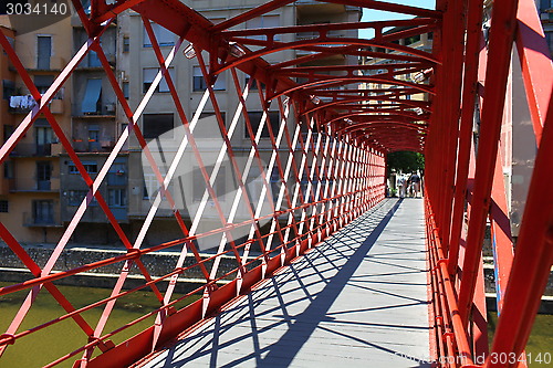 Image of red Bridge  Inside view 