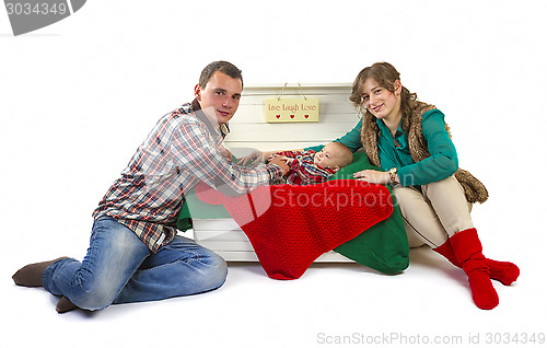 Image of Happy family in studio