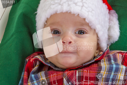 Image of Christmas baby boy portrait