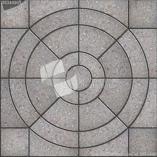 Image of Gray Pavement Slabs in the Form of Circles.