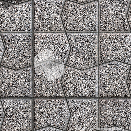 Image of Gray Pavement with a Pattern of Cracked Squares.