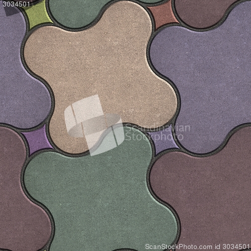 Image of Multicolor Paving Stone as Quatrefoil.