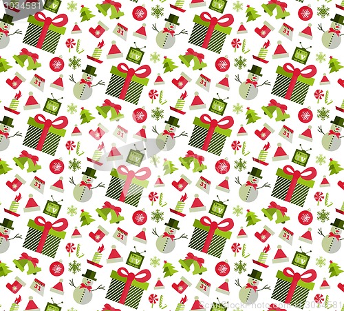 Image of Seamless pattern with Christmas elements