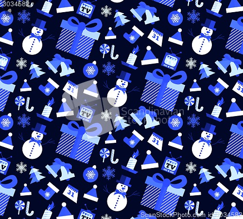 Image of Seamless pattern with Christmas elements