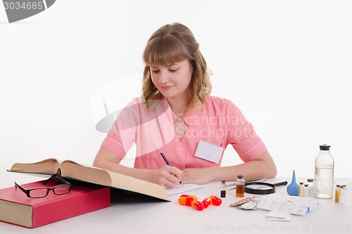 Image of Medical Students in class reading book