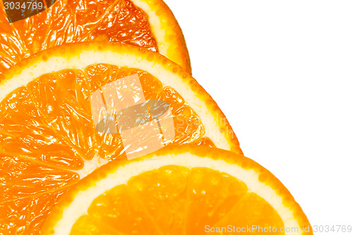 Image of cutting orange. three slices