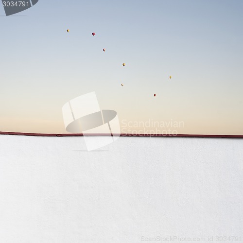 Image of Hot-air balloons in the blue sky