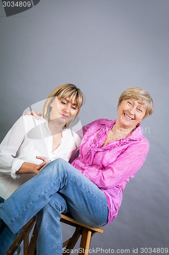 Image of Senior lady with her middle-aged daughter