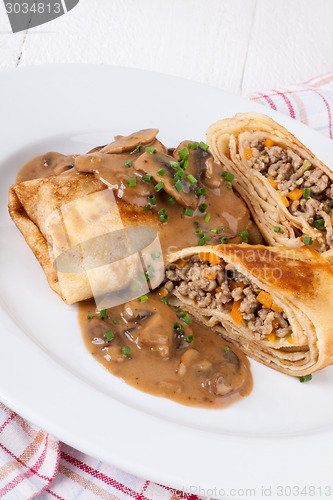 Image of Savory mince pancakes or tortillas