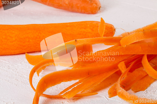 Image of Fresh peeled carrots