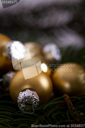 Image of Golden Christmas decoration background