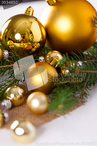 Image of Golden Christmas decoration background