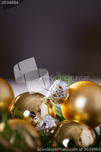 Image of Golden Christmas decoration background