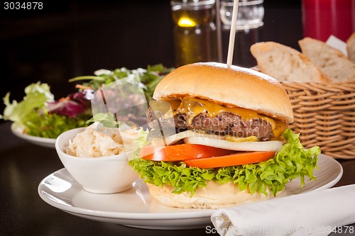 Image of Cheeseburger with cole slaw 