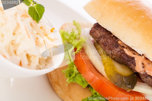 Image of Cheeseburger with cole slaw 