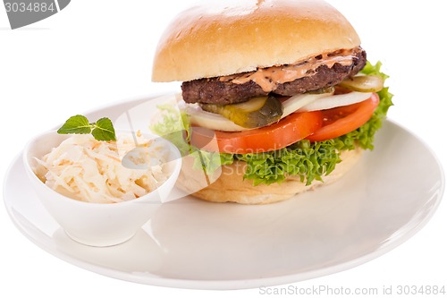 Image of Cheeseburger with cole slaw 