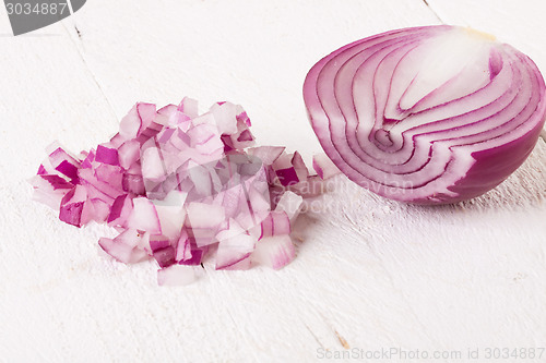 Image of Fresh finely diced red onion