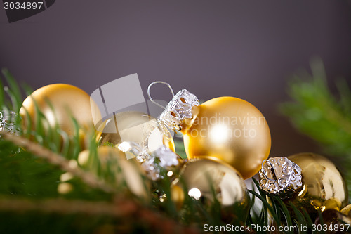 Image of Golden Christmas decoration background