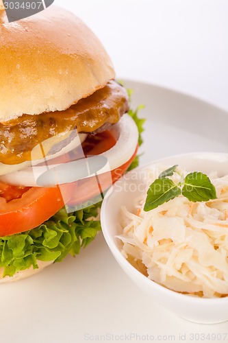 Image of Cheeseburger with cole slaw 