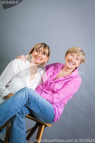 Image of Senior lady with her middle-aged daughter