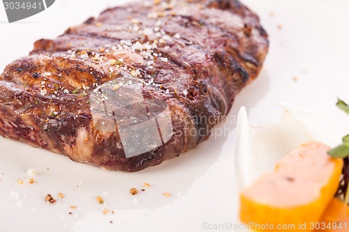 Image of Grilled beef steak with seasoning