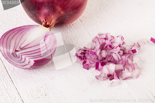 Image of Fresh finely diced red onion