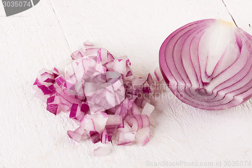 Image of Fresh finely diced red onion