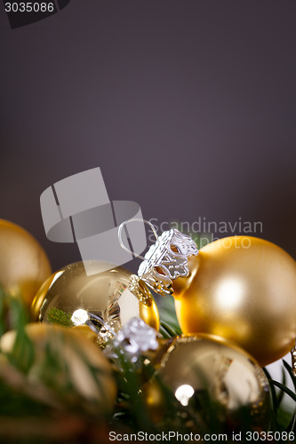 Image of Golden Christmas decoration background