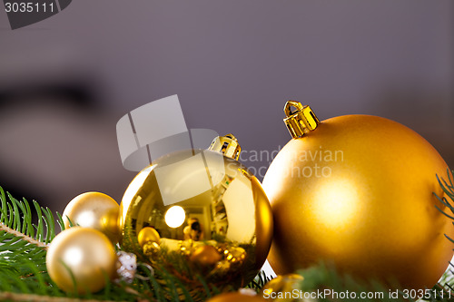 Image of Golden Christmas decoration background