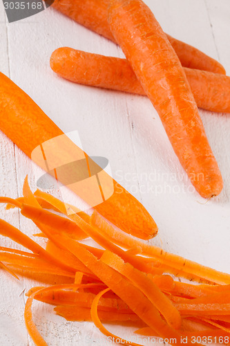 Image of Fresh peeled carrots