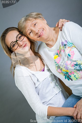 Image of Loving grandmother and granddaughter