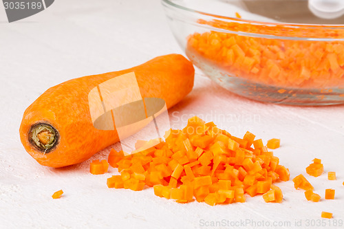 Image of Finely diced fresh carrots