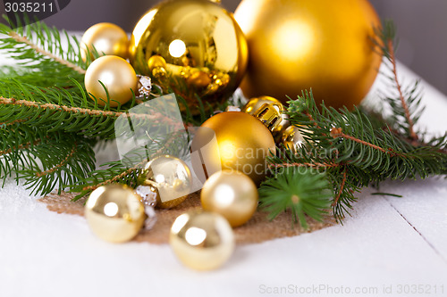 Image of Golden Christmas decoration background