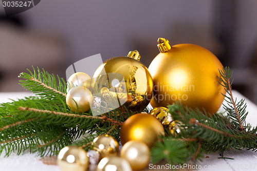 Image of Golden Christmas decoration background