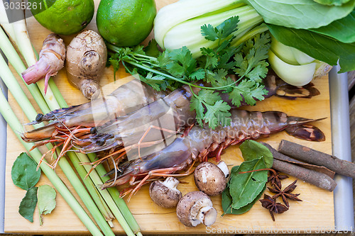 Image of Ingredients for Thai tom yam soup