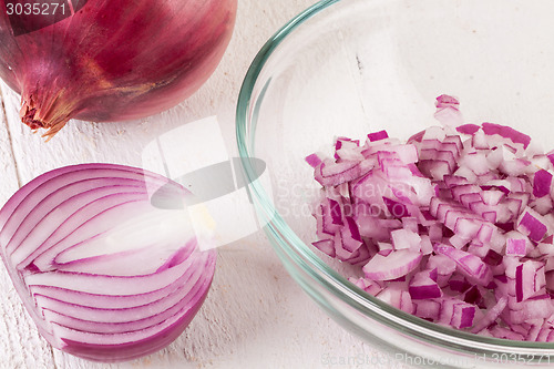 Image of Fresh finely diced red onion