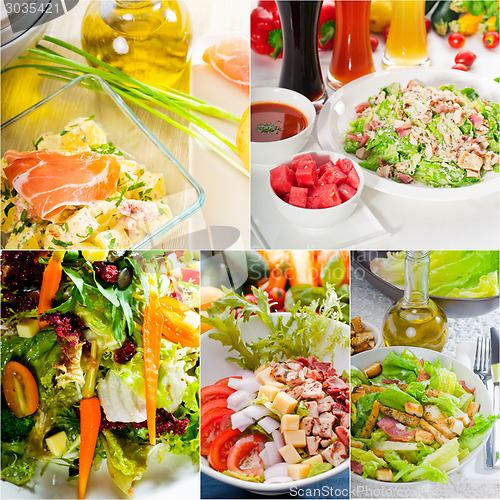 Image of salad collage composition nested on frame