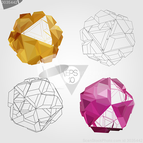 Image of Abstract 3D sphere. Vector set.