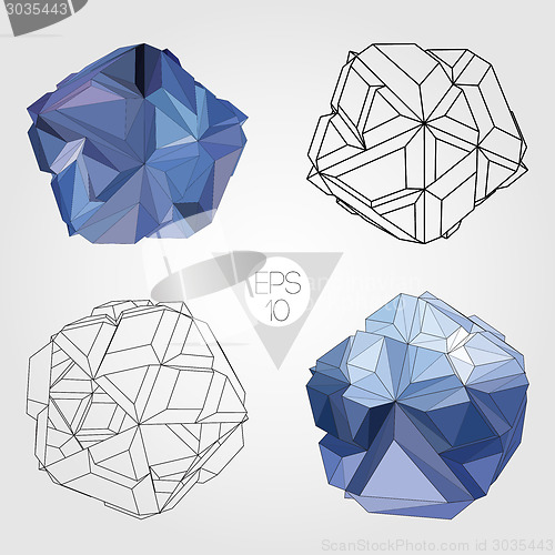 Image of Abstract 3D sphere. Vector set.