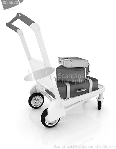Image of Trolley for luggage at the airport and luggage