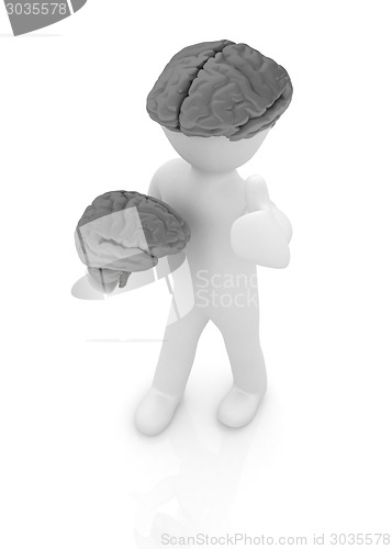 Image of 3d people - man with a brain