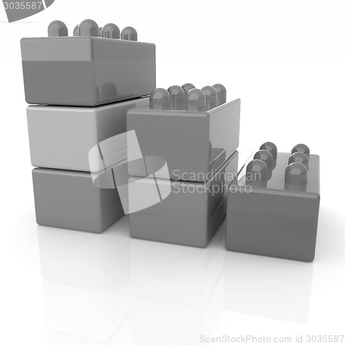 Image of Building blocks efficiency concept on white 