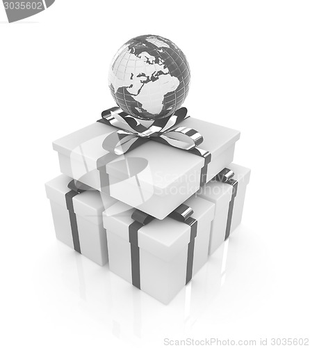 Image of earth for gift on a white background 