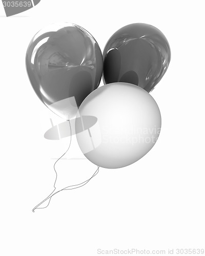 Image of Color glossy balloons isolated on white 